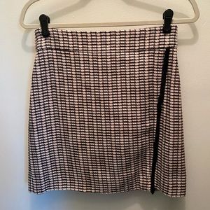 Pink and black tweed skirt